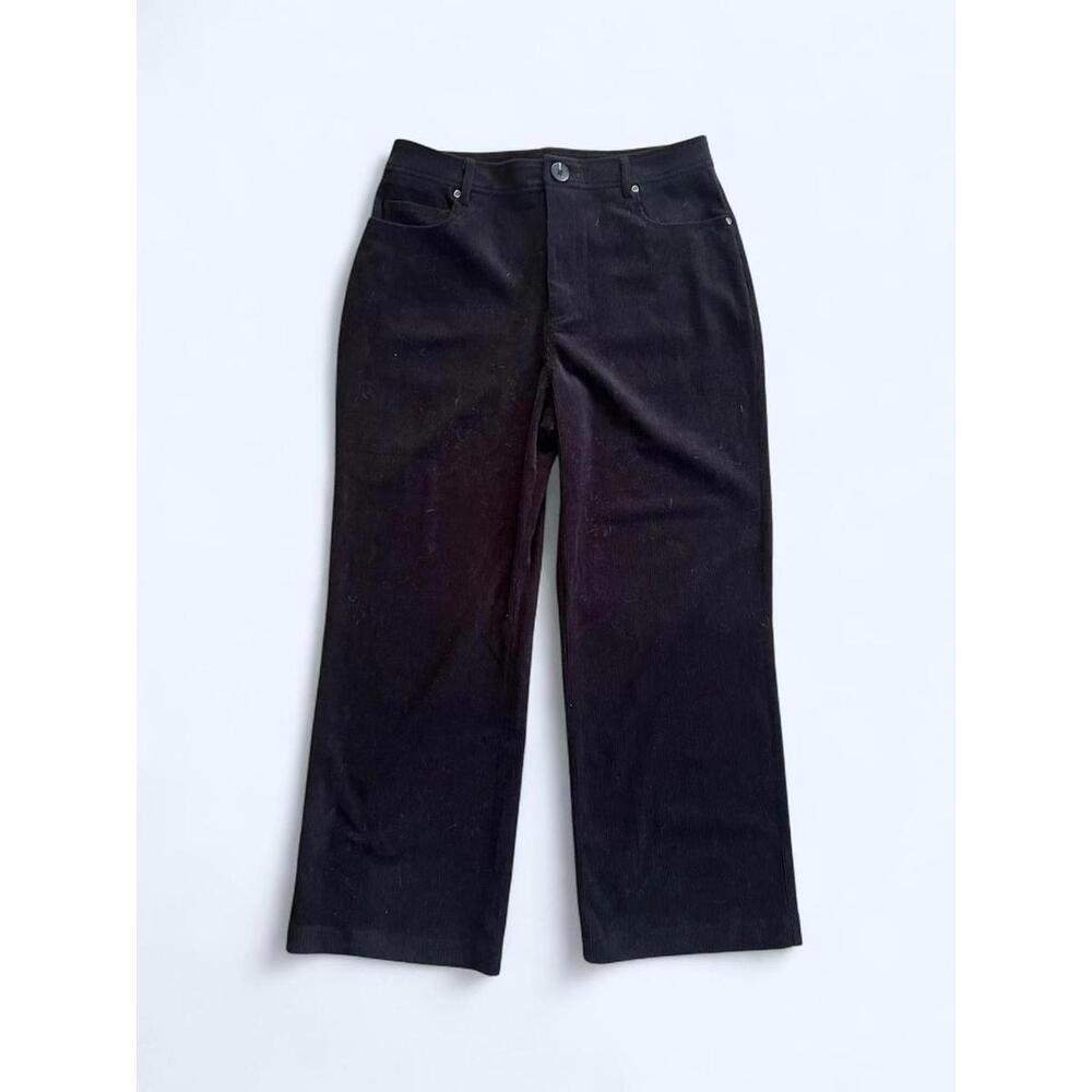 7 For All Mankind black corduroy wide leg luxe pants NWT Size Medium 🖤